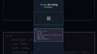 Center Div Using Position css html [upl. by Anemolif]