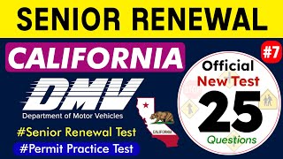 DMV Senior Renewal Test 2024 California  California DMV Senior Written Test californiadmvtest [upl. by Yllop337]