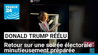 Réélection de Donald Trump  une soirée électorale minutieusement préparée • FRANCE 24 [upl. by Arised]