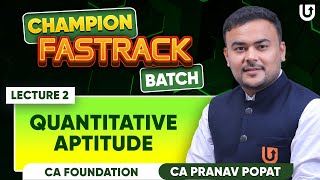 QA Maths CA Foundation  Ratio Proportion Indices Logarithm  L2  Fastrack Batch  CA Pranav Popat [upl. by Allenrac]