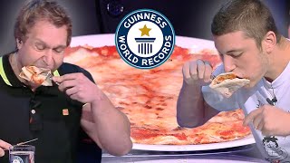 Fastest Time To Eat Pizza 🍕  Guinness World Records [upl. by Bashuk958]