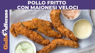 POLLO FRITTO CON MAIONESI VELOCI panatura croccante con i corn flakes [upl. by Enoid]