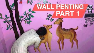 Beloveling Nature Wall Penting PART 1 wallpainting ArtisticPUJA7 [upl. by Julis781]