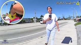 Destructive Female Completely Explodes when Caught Vandalizing Cars at Dealership [upl. by Anayaran]