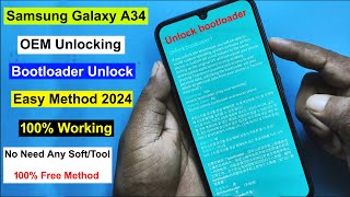 Samsung Galaxy A34 Bootloader Unlock  OEM Unlocking On Samsung A34  Not Show OEM Unlocking Fix [upl. by Tehcac]