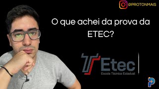 Prova da ETEC foi difícil Nota vai subir Comentando a prova da ETEC 2024 🧙 [upl. by Toll]