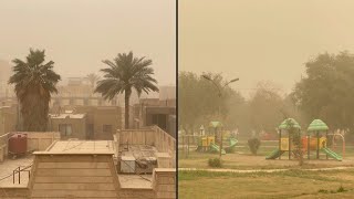 LIrak pris dans une tempête de poussière  AFP Images [upl. by Kcir332]