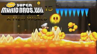 NSMBW 15 A New World 8 Walkthrough 100 [upl. by Hairahs]