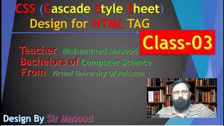 HTML with CSS Class 3 Sir Masood  div tag  inline css  internal css  margintop  layout [upl. by Nayab252]