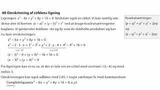 Omskrivning af cirklens ligning [upl. by Aisauqal]