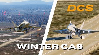 Winter Close Air Support FA18C Road Base  4K Amazing Graphics DCS World [upl. by Yremrej32]