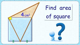 Find area of square maths geometry circle olympiad exam cat sat gmat cbse ssc cgl [upl. by Ydnes]