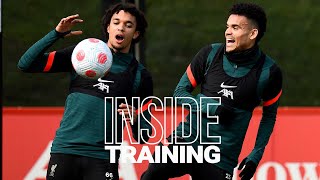 Inside Training Boss goals and brilliant head tennis ahead of Arsenal [upl. by Eahc]