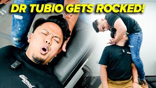 SHEESH  DR TUBIO GETS THE MOST INTENSE BACK CRACK EVER 😱🔥 Asmr Chiropractic  Dr Tubio [upl. by Ellesij838]