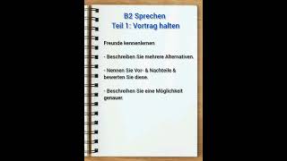 B2 Sprechen Goethe Zertifikat Teil 1  Vortrag halten [upl. by Areemas]