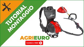 Decespugliatore a zainospalla Efco DSF 5500 montaggio [upl. by Hobbs688]