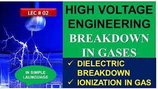 Breakdown of Gas  Dielectric Breakdown process High Voltage Engineering highvoltage viral [upl. by Sayles]