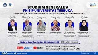 Studium Generale V quotPengembangan Potensi Enterpreneurship Mahasiswa menuju Indonesia Emas 2045quot [upl. by Ahsinit879]