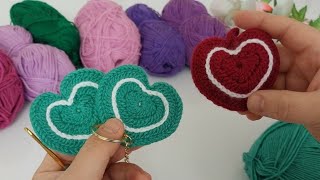 AMIGURUMI HEART KEYCHAIN ​​How to Make a Knitted Heart Do It Yourself👌🧿❤️ [upl. by Packston754]