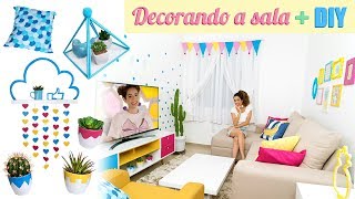 DECORANDO MINHA SALA PEQUENA DIYs e muitas dicas p decorar gastando pouco  Paula Stephânia [upl. by Okiron762]