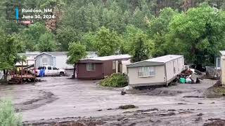 Flooding and fire in Ruidoso damages New Mexico town Las Vegas NM impact [upl. by Lenroc]