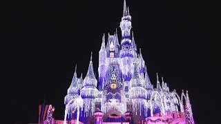 Cinderella CASTLE CHRISTMAS LIGHTING  Dream Lights HOLIDAY WISH Show Pandavision [upl. by Eelyram]