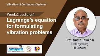 Lec 8 Lagrange’s equation for formulating vibration problems [upl. by Royd]