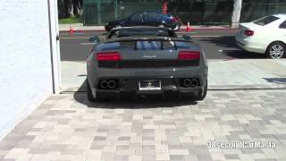 Grey Lamborghini Gallardo LP5704 Spyder Performante Idle amp Drive Off [upl. by Etnaid]