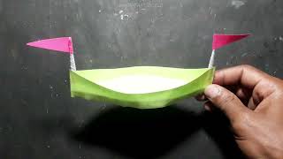 how to make boat in cardboard  kartika purnima boat making  danga making [upl. by Steddman]