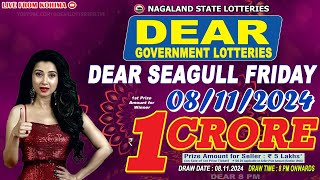 DEAR SEAGULL FRIDAY WEEKLY DEAR 8 PM ONWARDS DRAW DATE 08112024 NAGALAND STATE LOTTERIES [upl. by Frieda557]