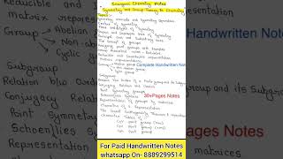 MSc1st Sem SYMMETRY AND GROUP THEORY IN CHEMISTRY  Handwritten Notes shorts [upl. by Greenberg]