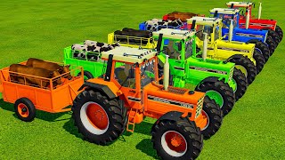 TRANSPORTING BULLS COLORED URSUS amp VALTRA TRACTORS WITH MAN TRUCKS  Farming Simulator 22 [upl. by Fahy]