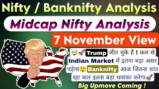 Us Election Result Effect On Indian Market  Bank Nifty Midcap Nifty amp Nifty Prediction For 5 Nov [upl. by Price]