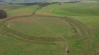 Barbury Castle Hill Fort Wiltshire WhatAView 4K Drone Footage [upl. by Edac]