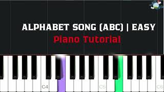 ALPHABET SONG ABC l EASY Piano Tutorial [upl. by Zulaledairam813]