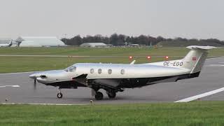 Crosswind Takeoff Airlink Pilatus PC12 NG OEEGO [upl. by Leggat554]