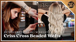 Crisscross Beaded Weft Extensions Tutorial [upl. by Hamrnand504]