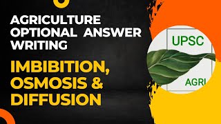 Imbibition Osmosis amp Diffusion  Agriculture Optional Answer Writing Practice  UPSC [upl. by Hoffmann]