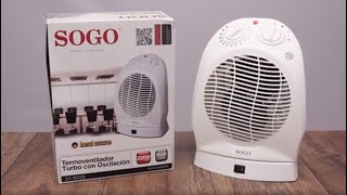 SOGO SS18320  Termoventilador Turbo con Oscilación  2000W [upl. by Millham]