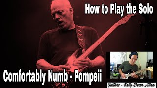 Comfortably Numb Guitar Solo Pompeii David Gilmour Solo Tutorial  Lesson [upl. by Etra]