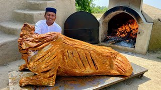 200 KG WHOLE BEEF ROAST  4 Hours Roasting a Whole Buffalo in Tandoor  Beef Mandhi  Village Food [upl. by Hengel]