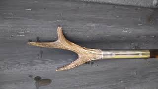 handmade walking stick dear antler handle [upl. by Ttiwed]