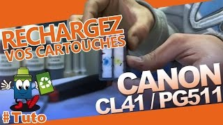 CL41 ou PG511 CANON Noir Comment les Recharger Facilement [upl. by Llechtim702]