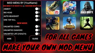 HOW TO MAKE YOUR OWN MOD MENU FOR ANY GAMES  NEW PROJECT AIDE  PORT 1 [upl. by Yrol690]