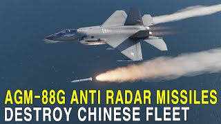 AGM88G AntiRadar Missiles Destroy Chinese Fleet [upl. by Tooley609]