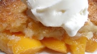 How to make Peach Cobbler  Canned Peaches  Fast [upl. by Eirased]