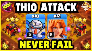 TH10 NEW ATTACK STRATEGY 10 MECHA  12 VALKYRIE  BEST TH10 ATTACK STRATEGY IN COC [upl. by Mlawsky]