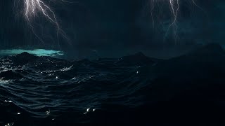 Thunderstorm sounds for sleep with rain ocean waves and thunder and lightning sounds [upl. by Ashia]