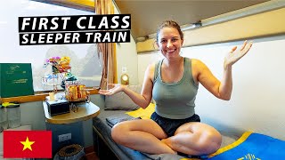 Taking a FIRST CLASS Overnight Train in VIETNAM Da Nang to Hanoi [upl. by Cohbert]