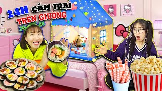 Thử Thách 24h Cắm Trại Trên Giường Và Làm Món KimBap Khổng Lồ  Tuyết Tuyết TV [upl. by Marcelo478]